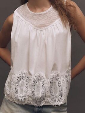 THE IRIS POPLIN SLEEVELESS BLOUSE BY EN ELLY - Anthropologie